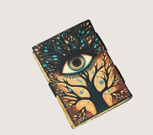 Seeing Eye + Tree Leather Journal (5x7 Inch) Size 200 Pages