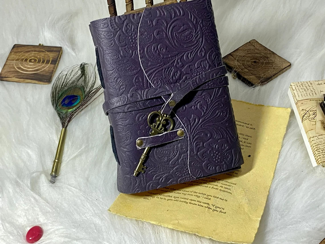 Embossed Flower Leather Journal