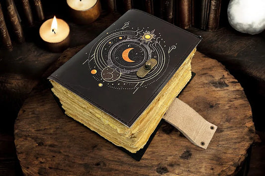 Celestial Moon Phase Leather Journal