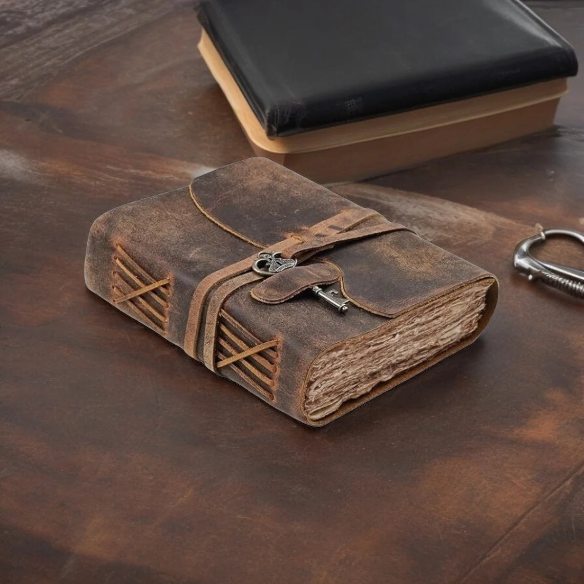 Vintage Leather Grimoire Journal