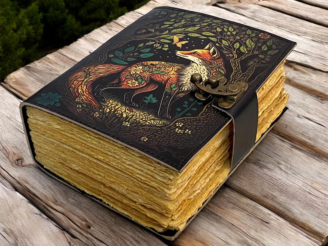 Fox Leather Grimoire Journal –  (5X7Inch), 200 page