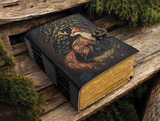 Fox Leather Grimoire Journal –  (5X7Inch), 200 page