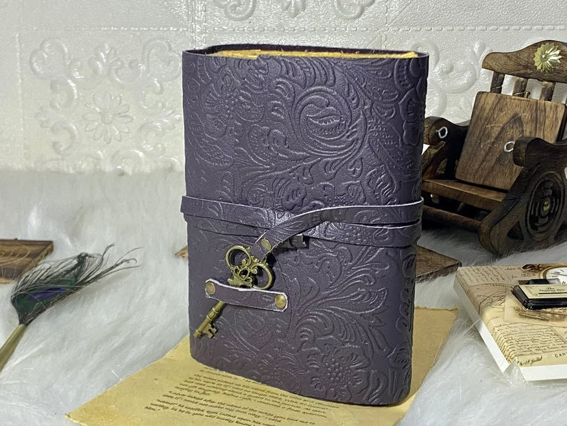 Embossed Flower Leather Journal