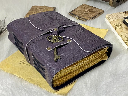 Embossed Flower Leather Journal