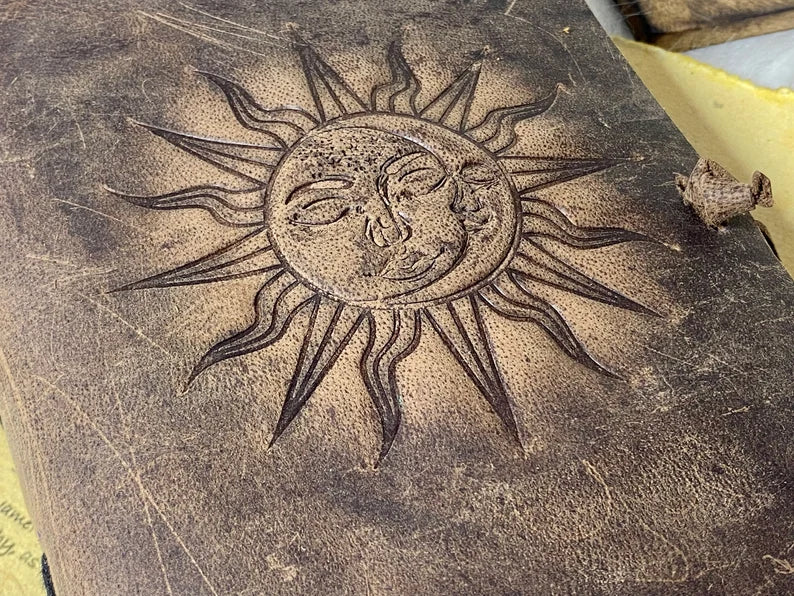Sun & Moon Leather Spell Journal