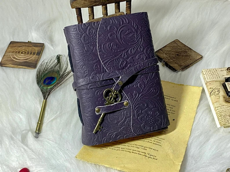 Embossed Flower Leather Journal