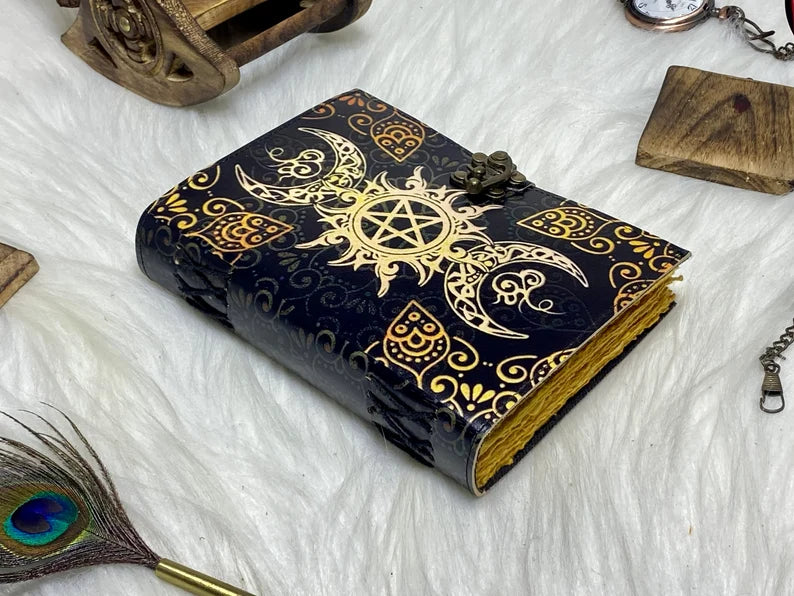 Pentagram Leather Journal – Handmade Grimoire