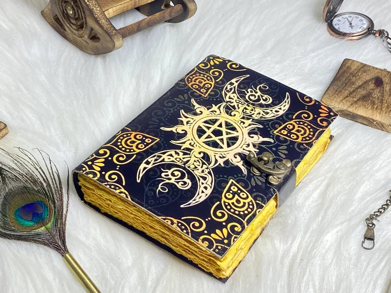 Pentagram Leather Journal – Handmade Grimoire