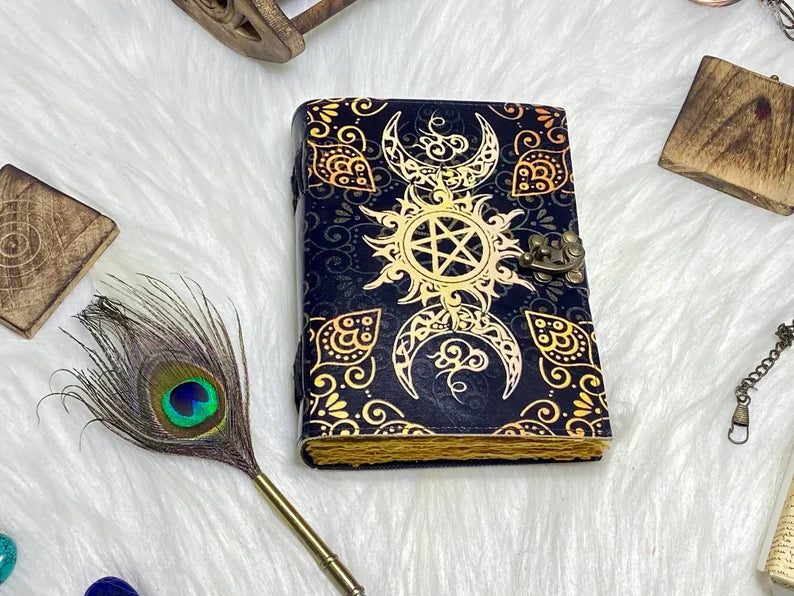 Pentagram Leather Journal – Handmade Grimoire