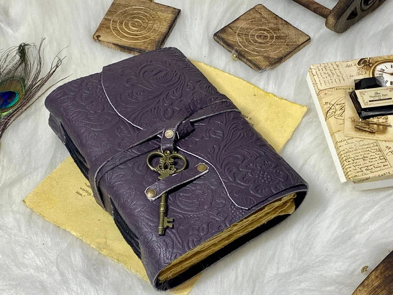 Embossed Flower Leather Journal