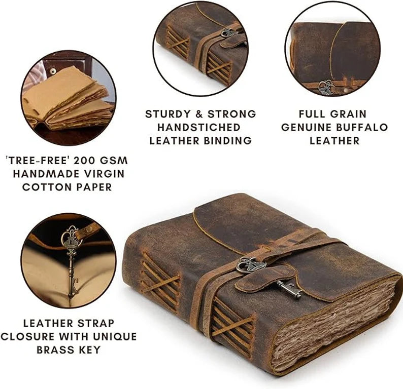 Vintage Leather Grimoire Journal