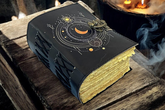 Celestial Moon Phase Leather Journal