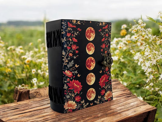 Large Moon Phase Leather Grimoire Journal