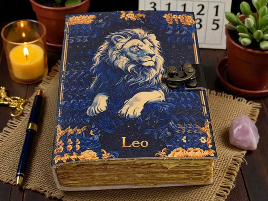 Leo Zodiac Leather Journal – Astrology Notebook