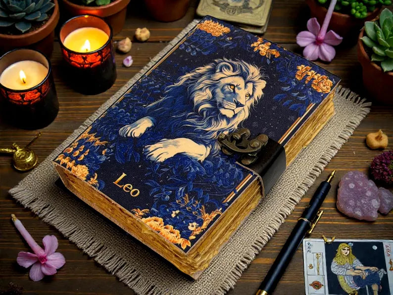 Leo Zodiac Leather Journal – Astrology Notebook