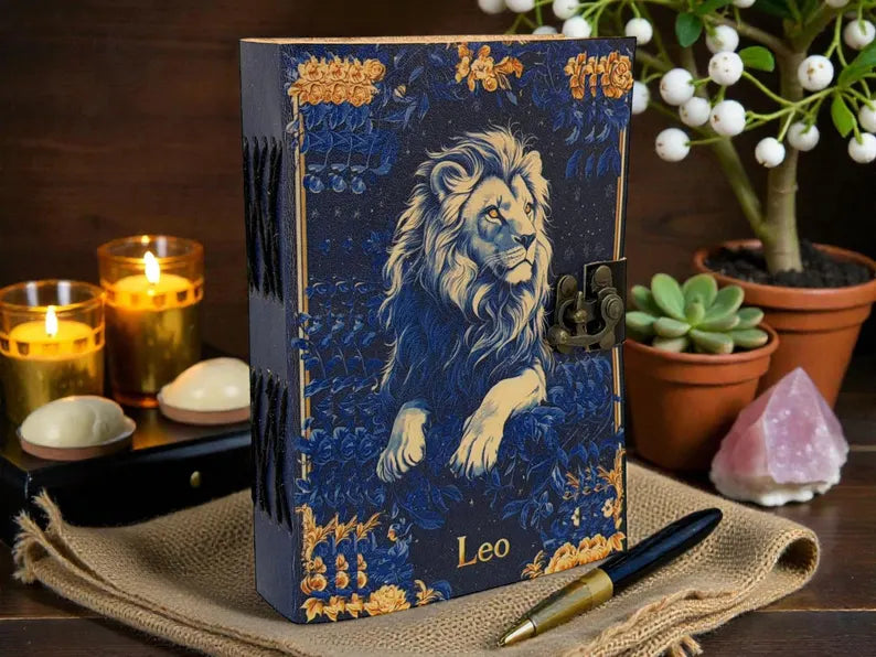 Leo Zodiac Leather Journal – Astrology Notebook