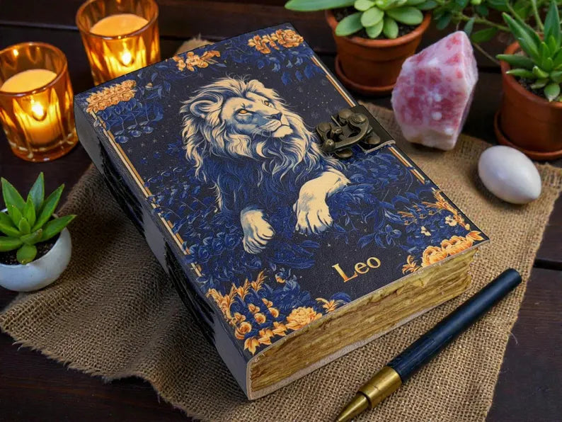 Leo Zodiac Leather Journal – Astrology Notebook